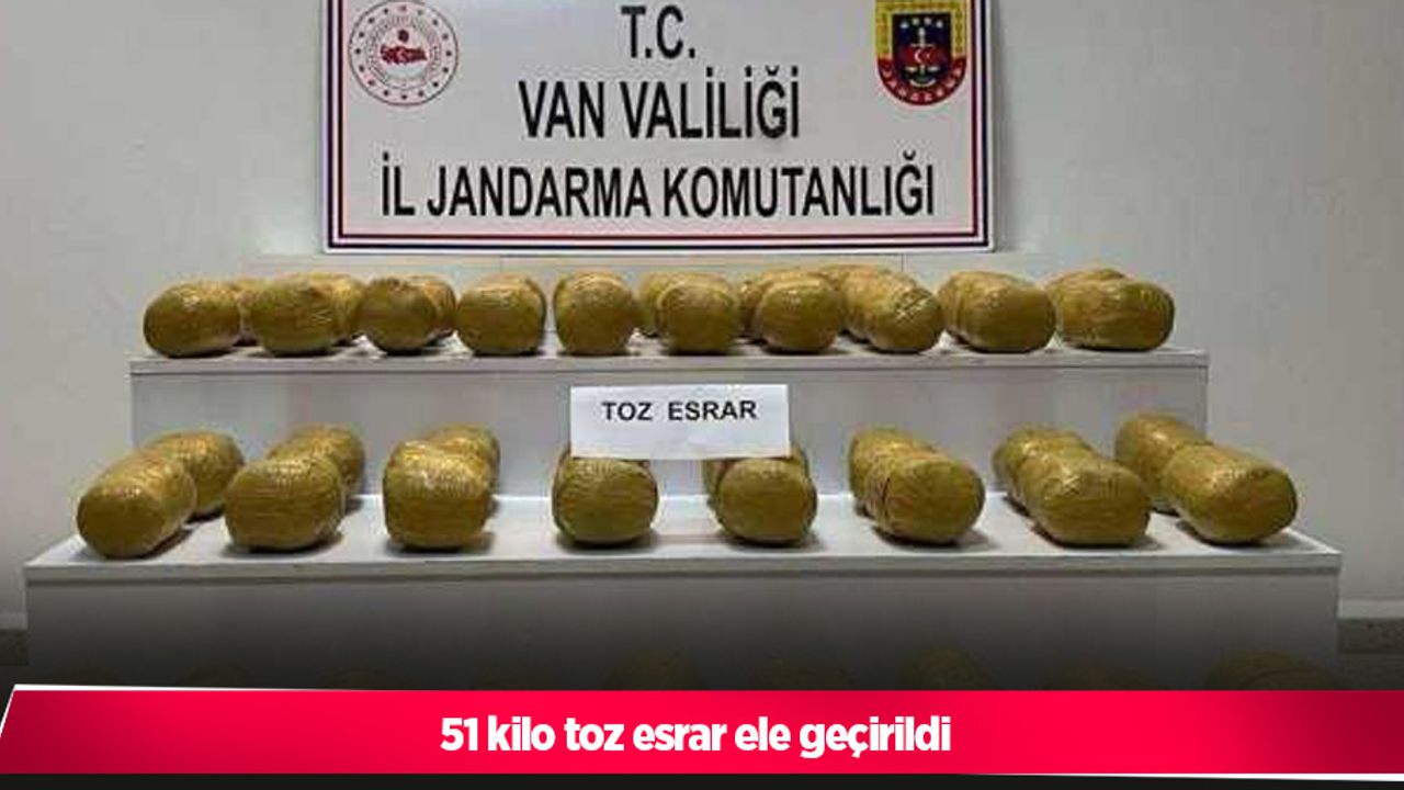 51 kilo toz esrar ele geçirildi