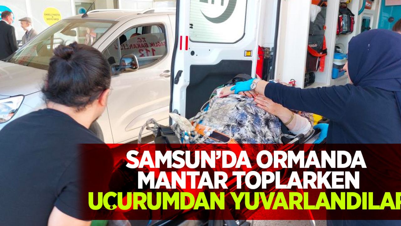 Samsun'da ormanda mantar toplarken uçurumdan yuvarlandılar