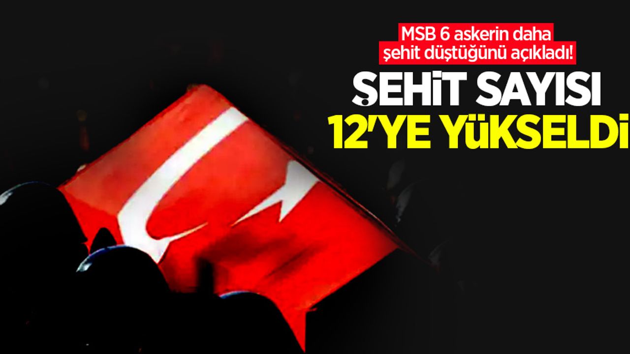 MSB 6 askerin daha şehit düştüğünü açıkladı! Şehit sayısı 12'ye yükseldi