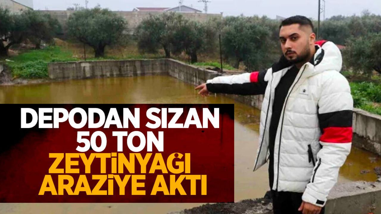 Depodan sızan 50 ton zeytinyağı araziye aktı