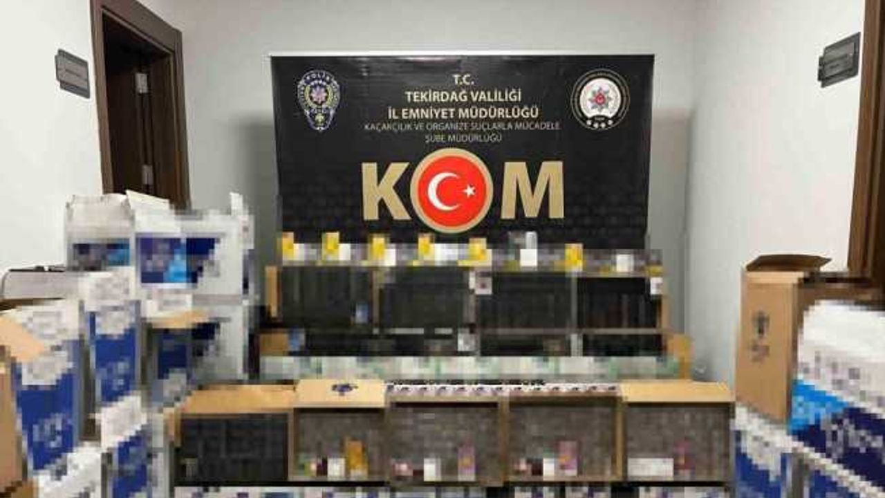 Tekirdağ’da 230 bin adet dolu makaron ele geçirildi