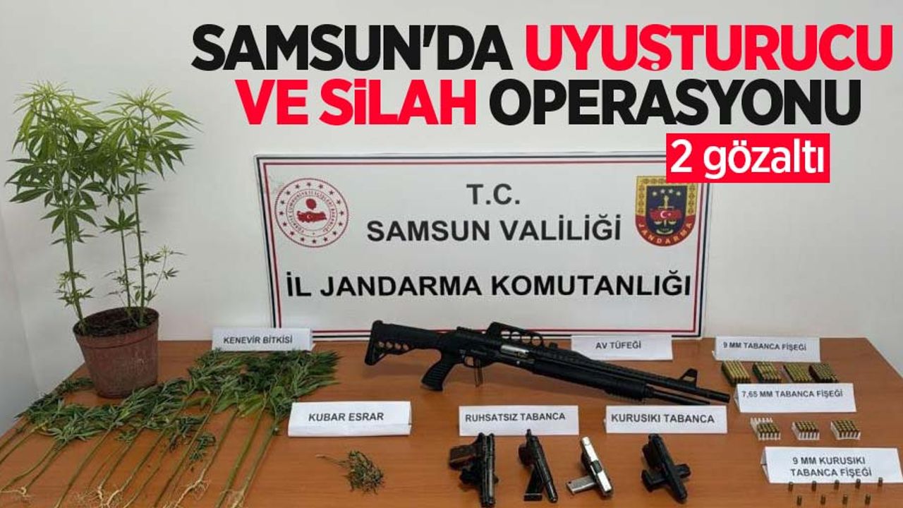 Samsun'da uyuşturucu ve silah operasyonu: 2 gözaltı