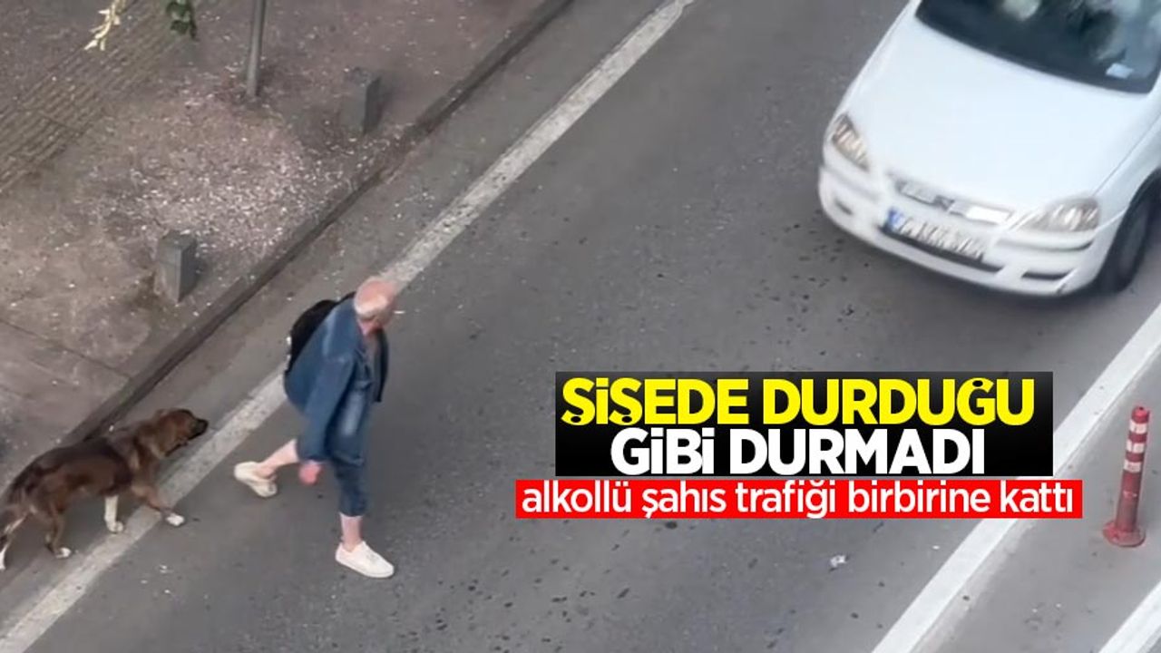 Şişede durduğu gibi durmadı: Alkollü şahıs trafiği birbirine kattı!