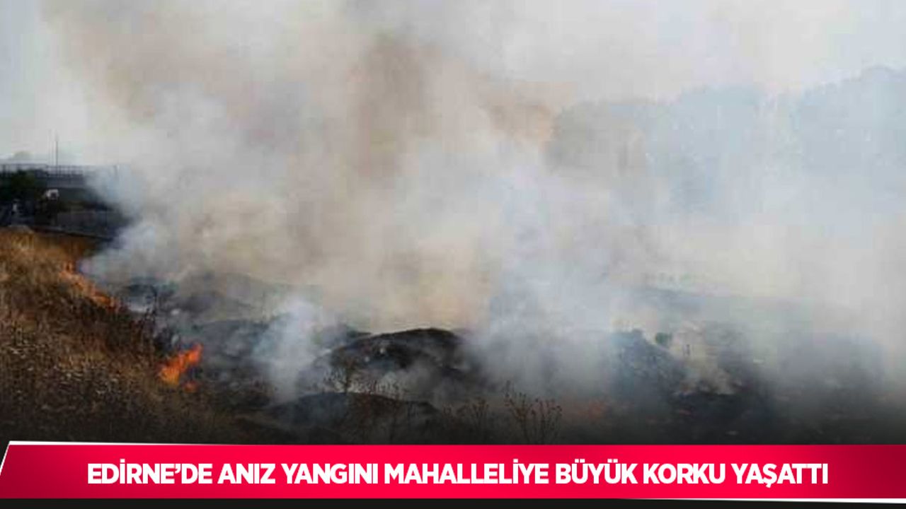 Edirne’de anız yangını mahalleliye büyük korku yaşattı