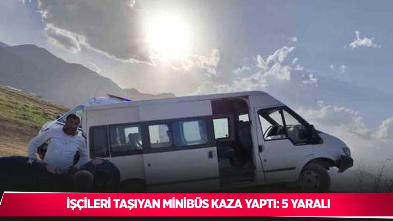 İşçileri taşıyan minibüs kaza yaptı: 5 yaralı