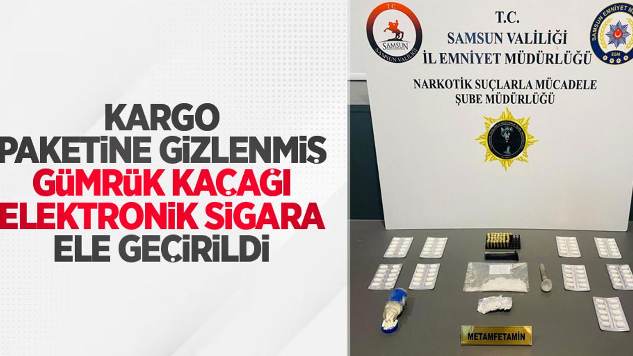 Kargo paketine gizlenmiş gümrük kaçağı elektronik sigara ele geçirildi