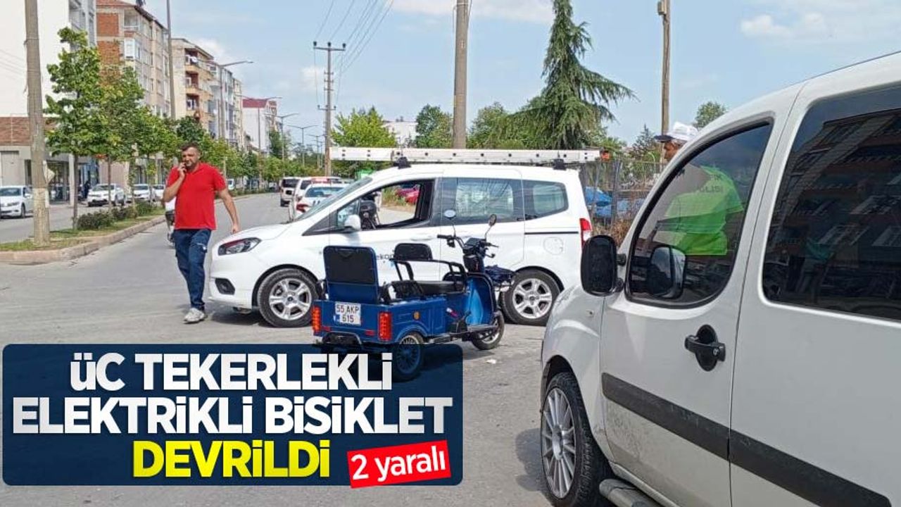 Üç tekerlekli elektrikli bisiklet devrildi: 2 yaralı
