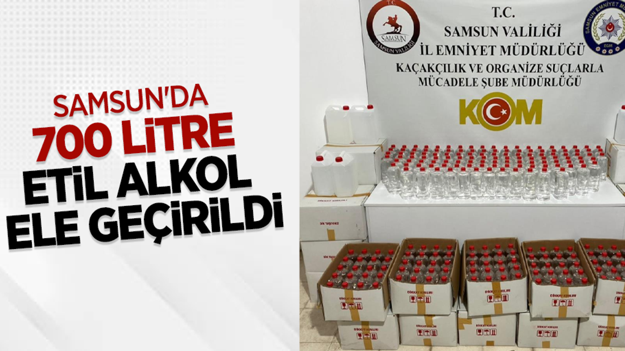 Samsun'da 700 litre etil alkol ele geçirildi