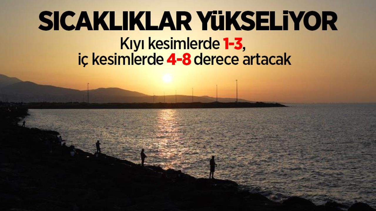 Sıcaklıklar yükseliyor: Kıyı kesimlerde 1-3, iç kesimlerde 4-8 derece artacak