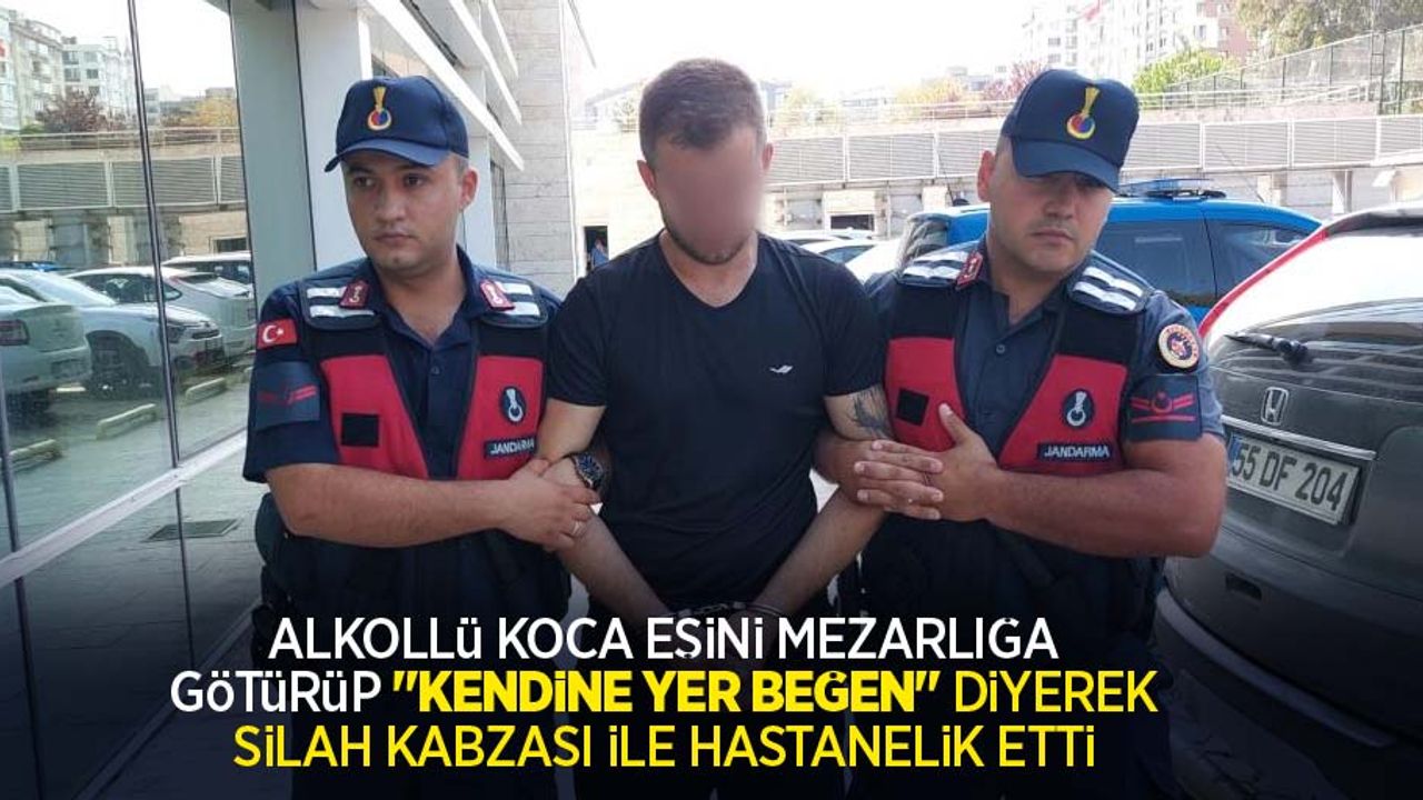 Alkollü koca eşini mezarlığa götürüp "Kendine yer beğen" diyerek silah kabzası ile hastanelik etti