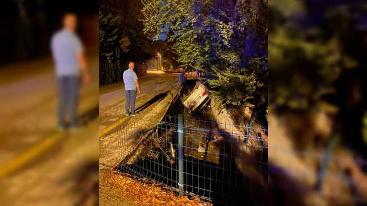 Cip, su kanalında tepetaklak oldu: Burunları bile kanamadı