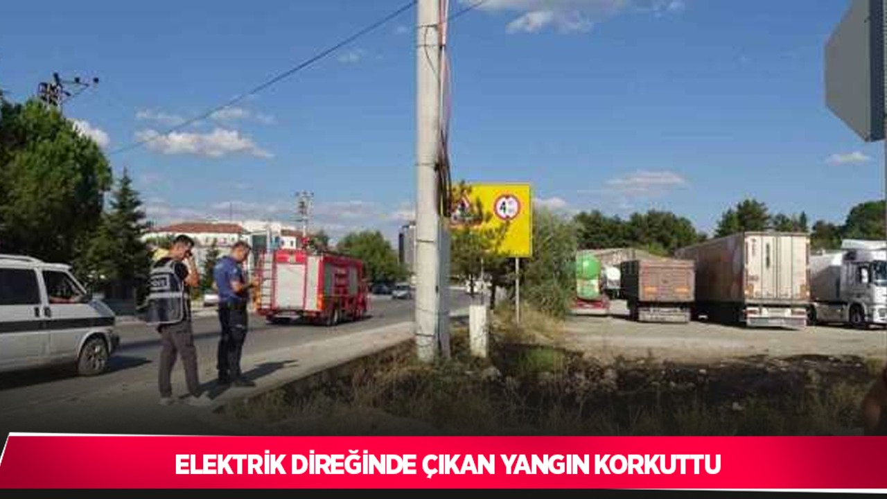 Elektrik direğinde çıkan yangın korkuttu