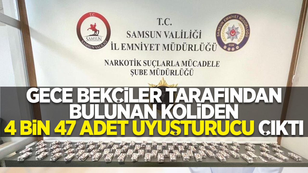 Gece bekçiler tarafından bulunan koliden 4 bin 47 adet uyuşturucu çıktı