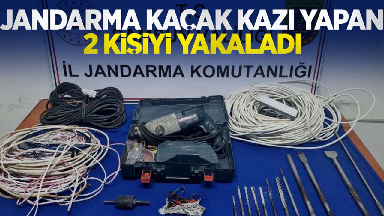 Jandarma kaçak kazı yapan 2 kişiyi yakaladı
