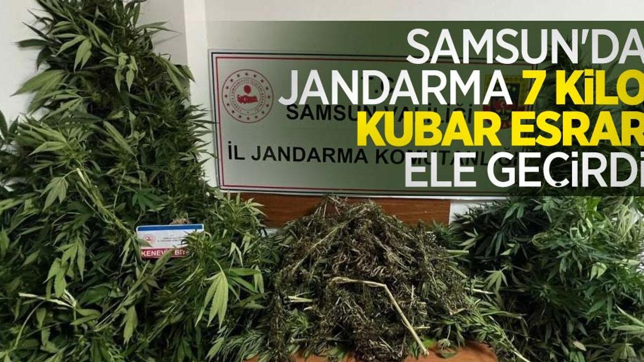 Samsun'da jandarma 7 kilo kubar esrar ele geçirdi