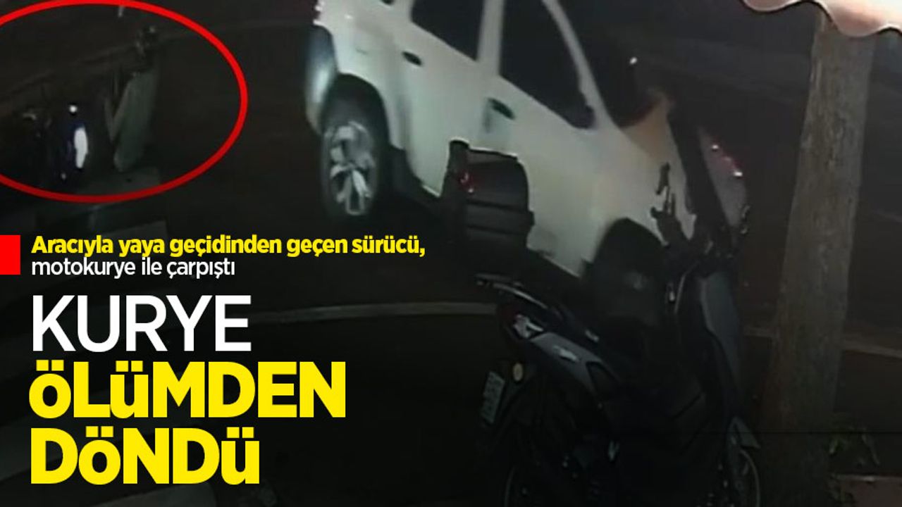 Aracıyla yaya geçidinden geçen sürücü, motokurye ile çarpıştı: Kurye ölümden döndü
