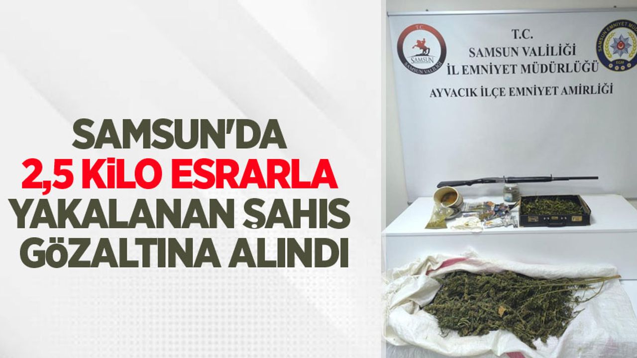 Samsun'da 2,5 kilo esrarla yakalanan şahıs gözaltına alındı