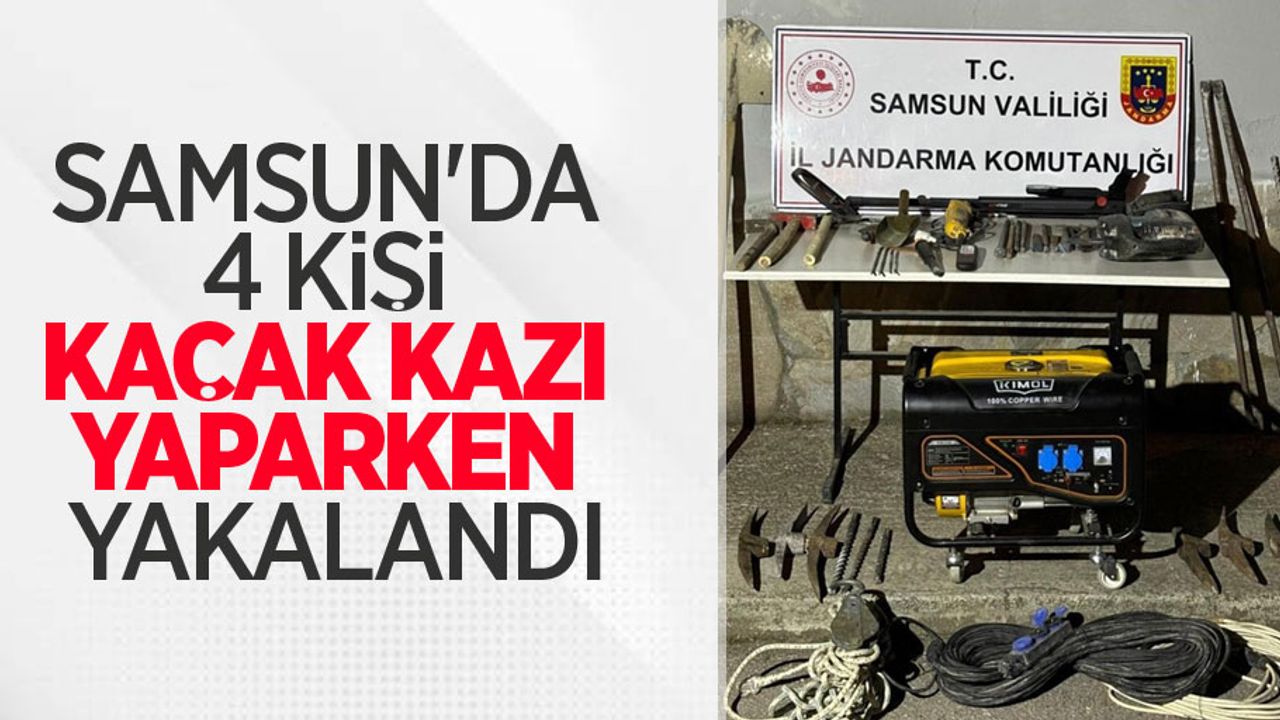 Samsun'da 4 kişi kaçak kazı yaparken yakalandı