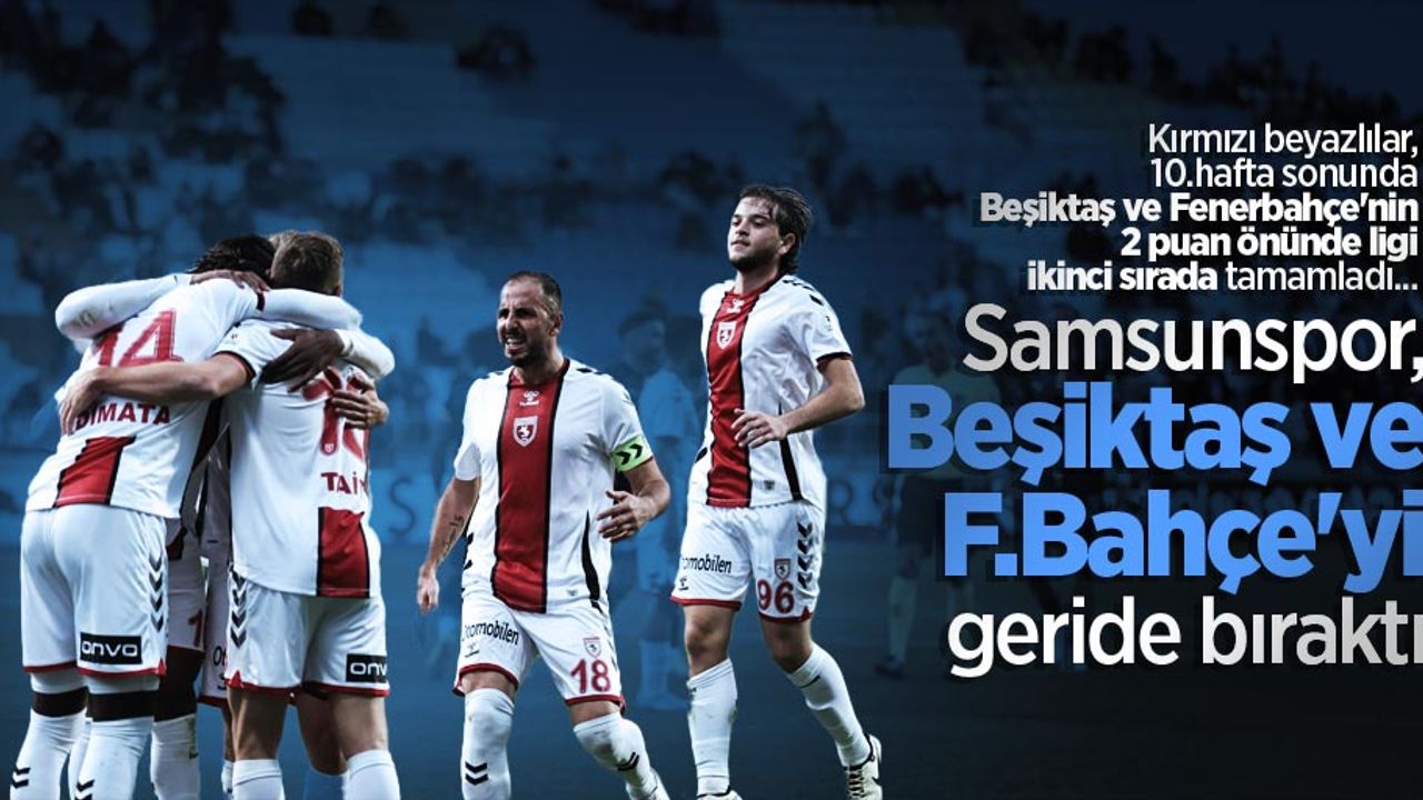 Samsunspor, Beşiktaş ve F.Bahçe'yi geride bıraktı