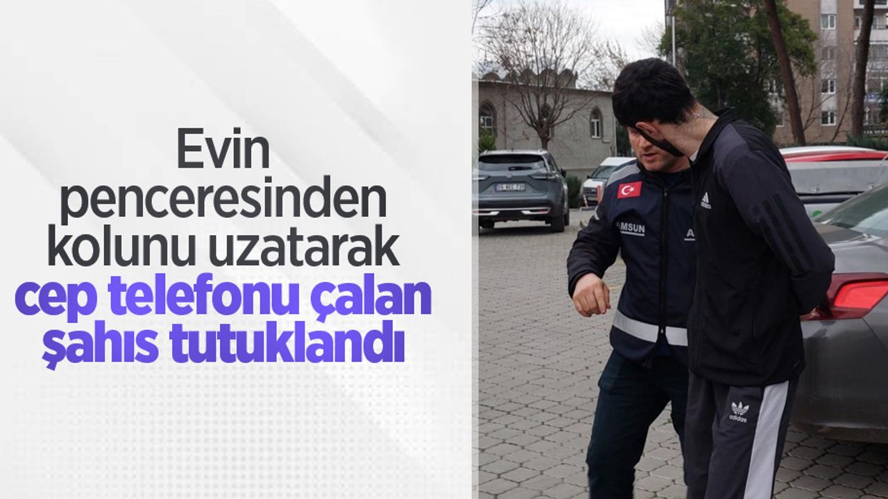 Evin penceresinden kolunu uzatarak cep telefonu çalan şahıs tutuklandı