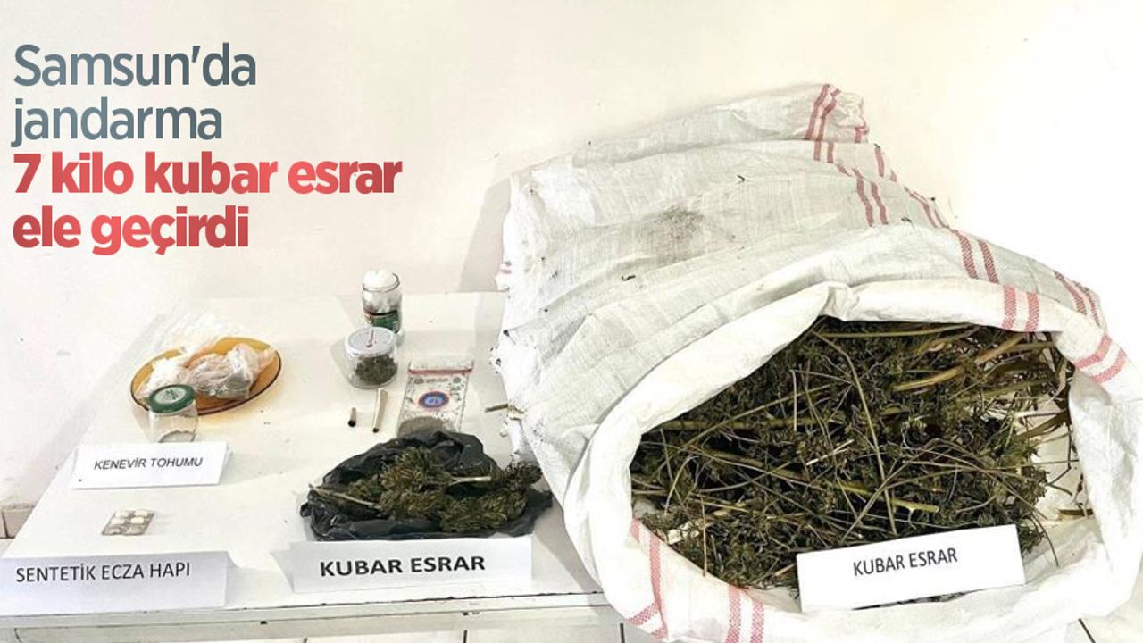 Samsun'da jandarma 7 kilo kubar esrar ele geçirdi