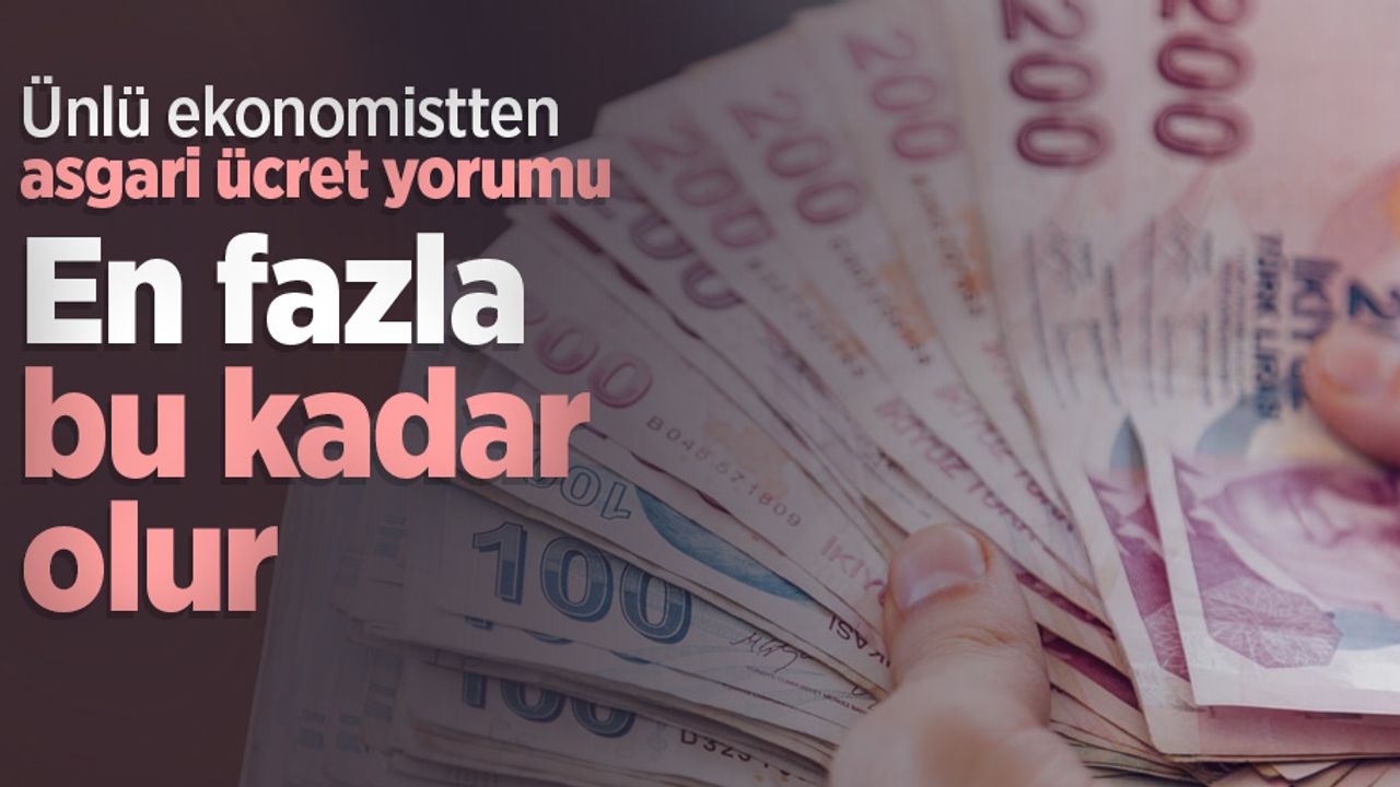 Ünlü ekonomistten asgari ücret yorumu: En fazla bu kadar olur