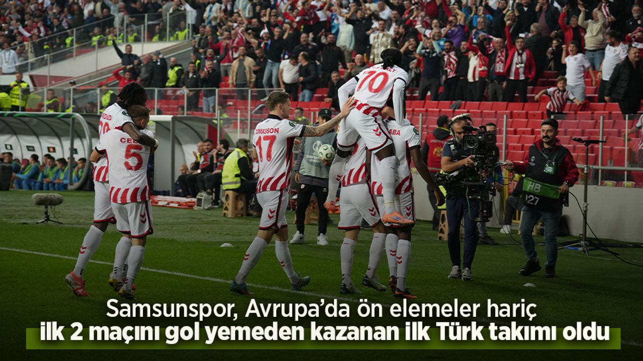 Samsunspor, Avrupa’da ön elemeler hariç ilk 2 maçını gol yemeden kazanan ilk Türk takımı oldu.