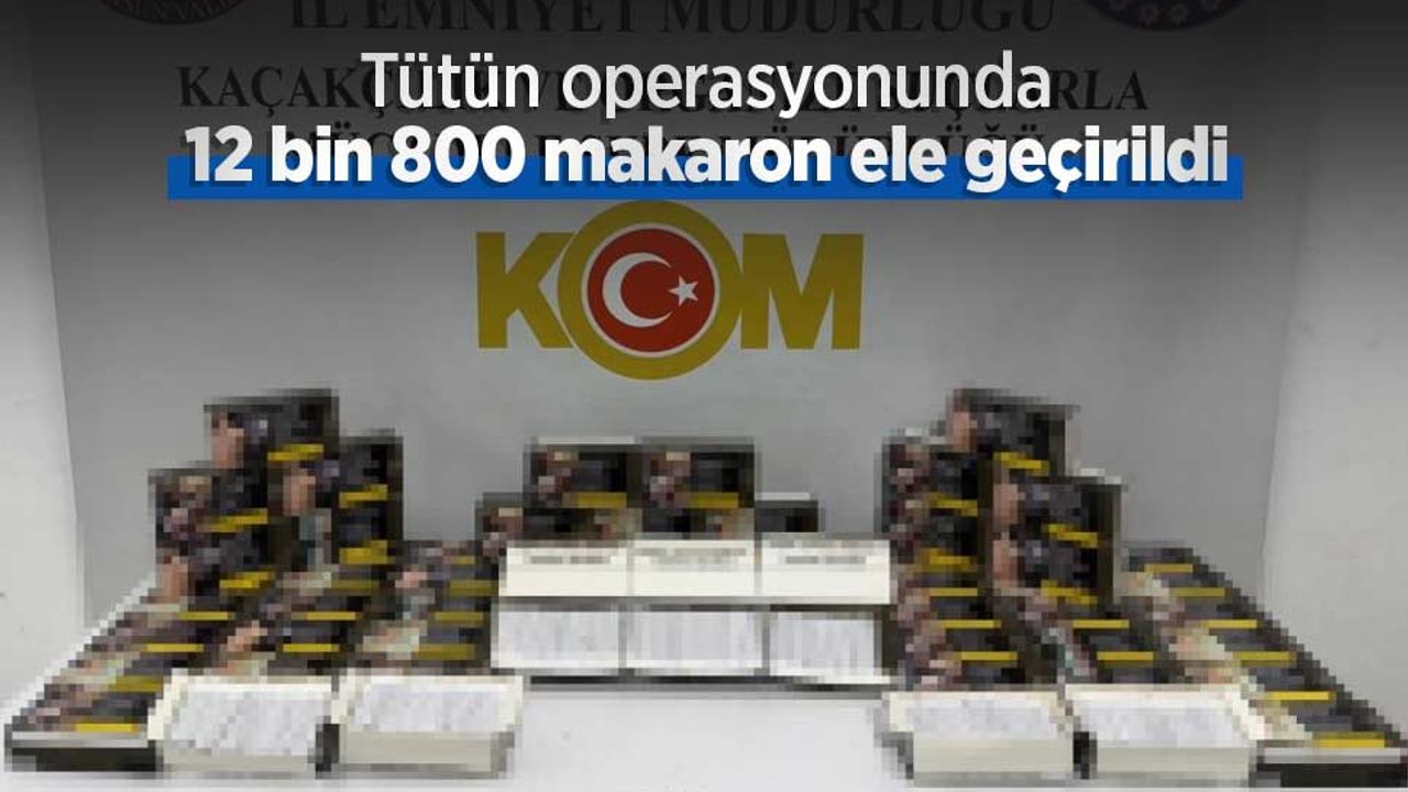 Tütün operasyonunda 12 bin 800 makaron ele geçirildi