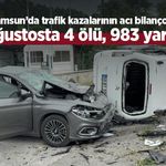 Samsun’da trafik kazalarının acı bilançosu: Ağustosta 4 ölü, 983 yaralı