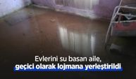 Evlerini su basan aile, geçici olarak lojmana yerleştirildi