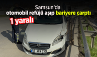 Samsun’da otomobil refüjü aşıp bariyere çarptı: 1 yaralı