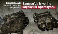 Samsun’da iş yerine kaçakçılık operasyonu: Gümrük kaçağı otomobil motorları ele geçirildi