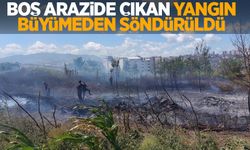 Boş arazide çıkan yangın büyümeden söndürüldü