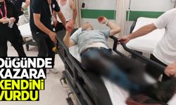 Düğünde kazara kendini vurdu