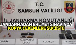 Jandarmadan ehliyet sınavına kopya çekenlere suçüstü