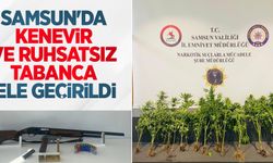 Samsun’da kenevir ve ruhsatsız tabanca ele geçirildi