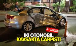 İki otomobil kavşakta çarpıştı: 4 yaralı