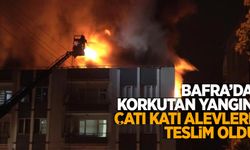 Bafra'da korkutan yangın: Çatı katı alevlere teslim oldu