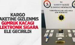 Kargo paketine gizlenmiş gümrük kaçağı elektronik sigara ele geçirildi