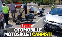 Otomobille motosiklet çarpıştı: 1 yaralı