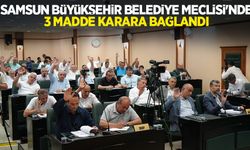 Samsun Büyükşehir Belediye Meclisi’nde 3 madde karara bağlandı