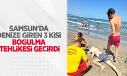 Samsun'da denize giren 3 kişi boğulma tehlikesi geçirdi