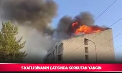 5 katlı binanın çatısında korkutan yangın