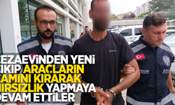 Cezaevinden yeni çıkıp araçların camını kırarak hırsızlık yapmaya devam ettiler