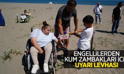 Engellilerden kum zambakları için uyarı levhası
