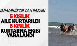 Karadeniz'de can pazarı: 5 kişilik aile kurtarıldı, 6 kişilik kurtarma ekibi yaralandı