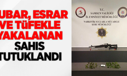  Kubar esrar ve tüfekle yakalanan şahıs tutuklandı