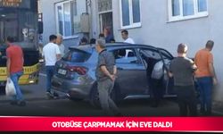 Otobüse çarpmamak için eve daldı