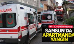 Samsun'da apartmanda yangın: 1 kişi dumandan etkilendi