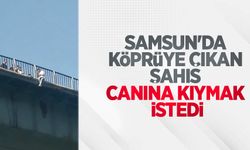 Samsun'da köprüye çıkan şahıs canına kıymak istedi